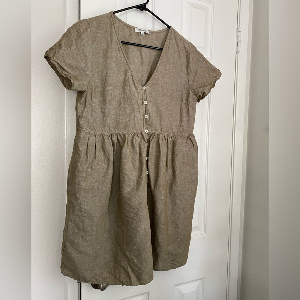 Linen blend dress with pockets!!!